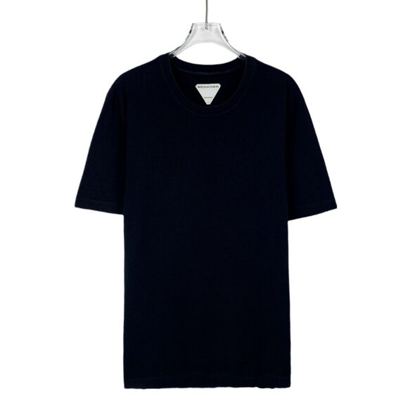 Bottega Veneta Black Cotton Round-Neck Short-Sleeved T-Shirt Size M Made In Ital - Picture 1 of 6